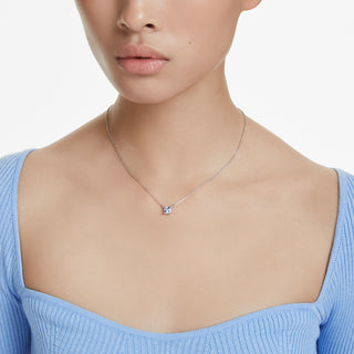 Pendente Matrix, Taglio squadrato, Blu, Placcato rodio