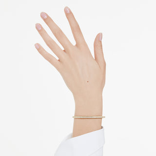 Bracciale rigido Dextera, Forma ottagonale, Taglio Round, Bianco, Placcato color oro