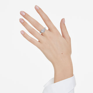 Anello Matrix, Taglio baguette, Nodo, Bianco, Placcato rodio