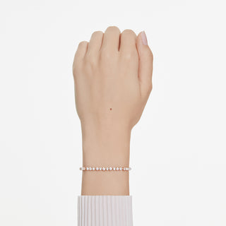 Bracciale Tennis Matrix, Crystal Pearl, tagli Round, Bianco, Placcato color oro rosa