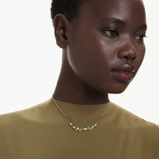 Collana Constella, Taglio misto, Verde, Placcato color oro