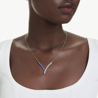 Pendente Matrix, Taglio misto, Blu, Placcato rodio