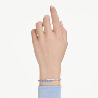 Bracciale Tennis Matrix, Taglio misto, Blu, Placcato rodio