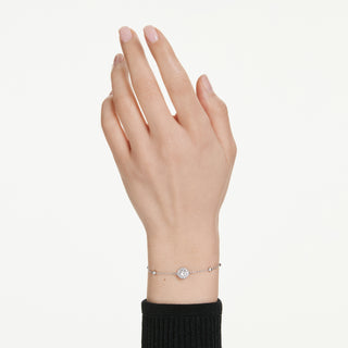 Braccialetto Una Angelic, Taglio Round, Bianco, Placcato rodio