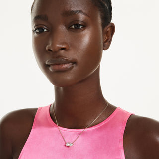 Collana Mesmera, Cuore, Bianca, Placcato color oro