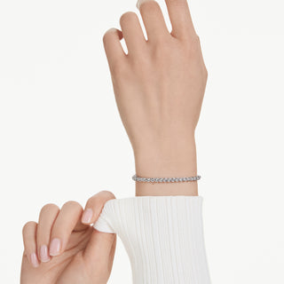 Bracciale Tennis Imber Emily, Taglio Round, Nero, Placcato rodio