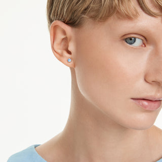 Orecchini a lobo Stilla Attract, Taglio Round, Blu, Placcato rodio