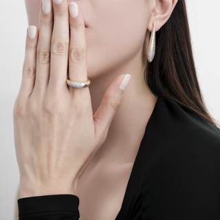 Anello Fabiani in argento 925 dorato con pavé di zirconi