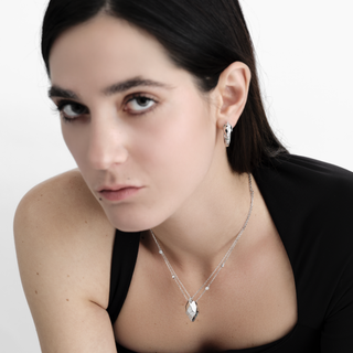 Collana Fabiani in argento 925 con ciondolo geometrico pavé