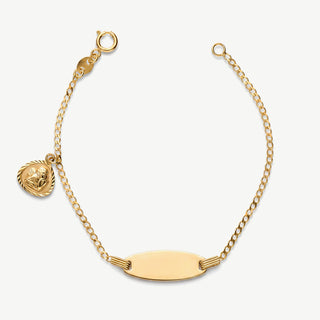 Bracciale Fabiani Bambino con Ciondolo e Targhetta in Oro 9Kt