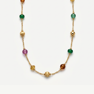 Collana con Sfere e Pietre Alternate