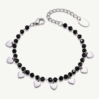 Bracciale con Sfere e Cuori Pendenti